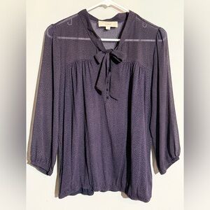 LOFT Navy/Red dots Women's Blouse Size Medium